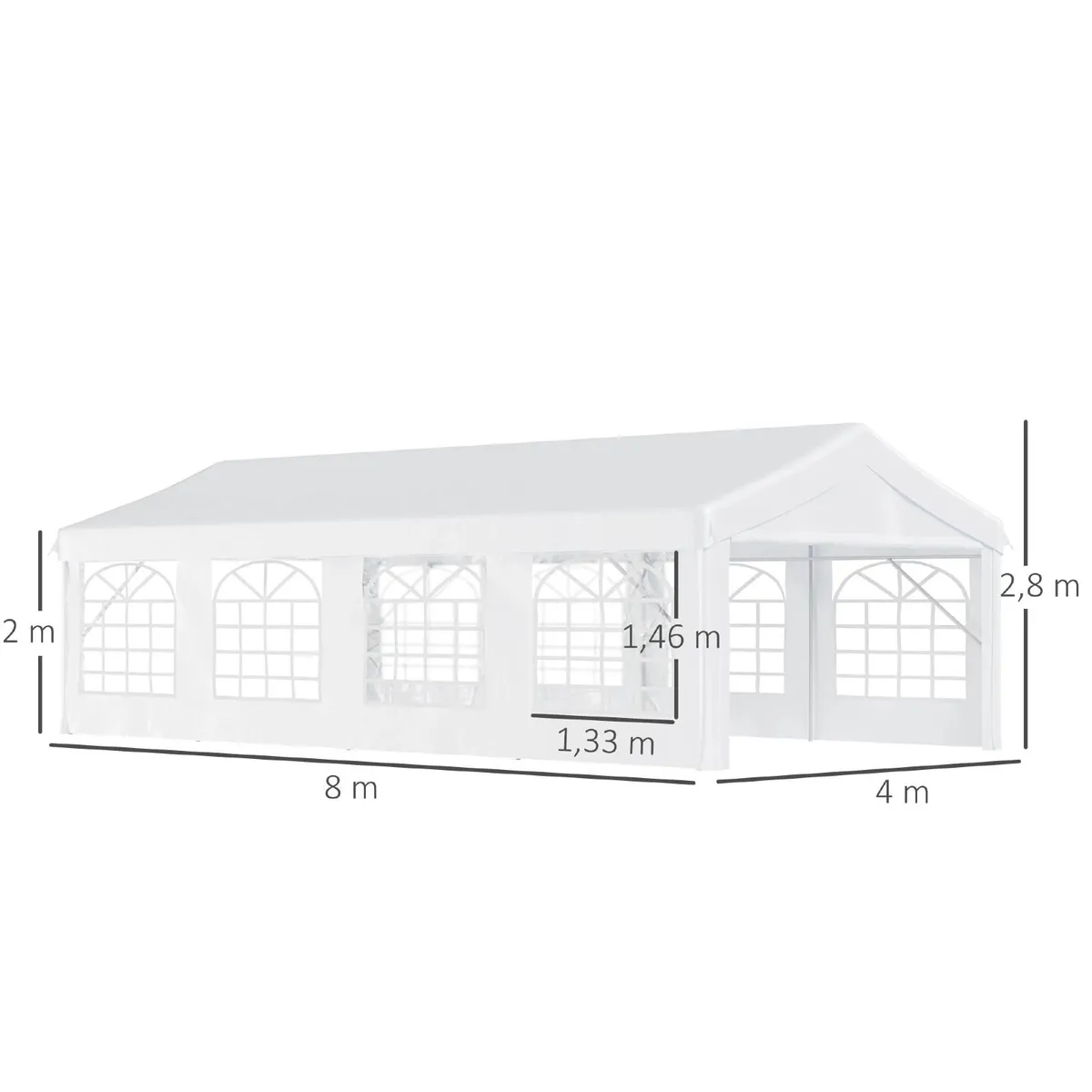 4 x 8M Outdoor Party Tent - 4 Sidewalls - 8 Window - Image 3