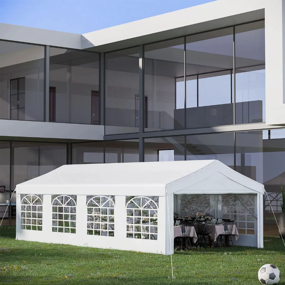 4 x 8M Outdoor Party Tent - 4 Sidewalls - 8 Window - Image 1