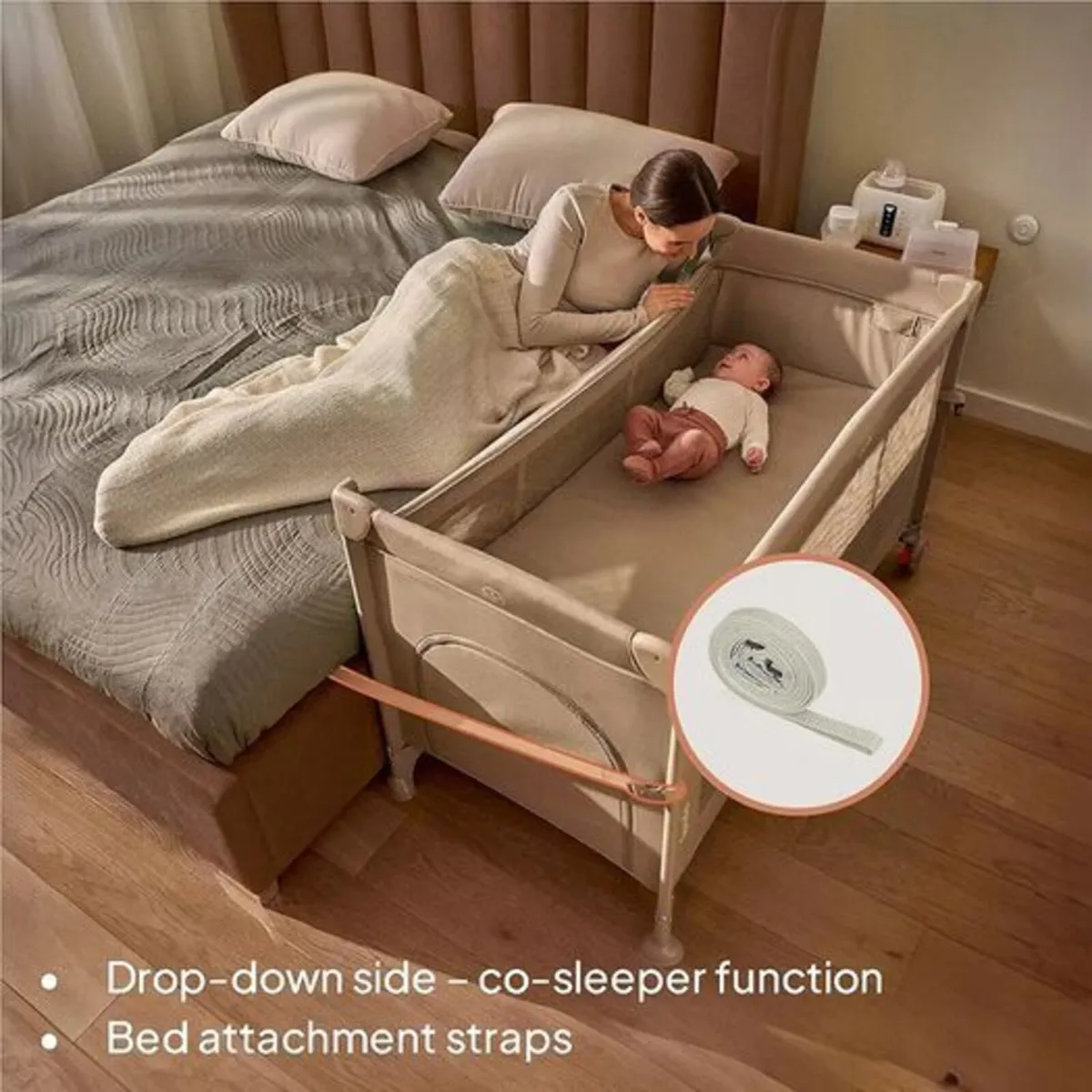 Lionelo ELLEN 3-in-1 Travel Cot 2 Height Level - Image 4
