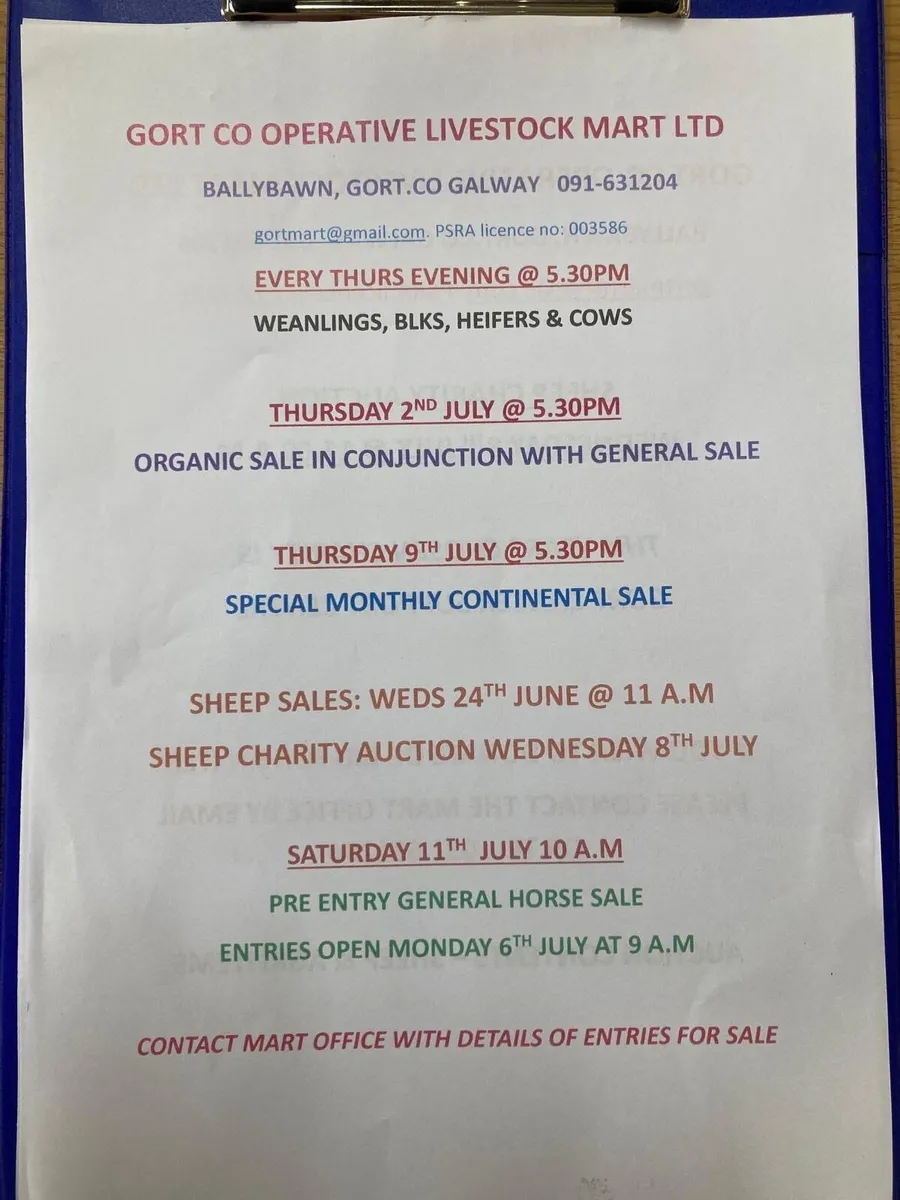 Gort Mart : Thursday 18th June 5.30pm - Image 1