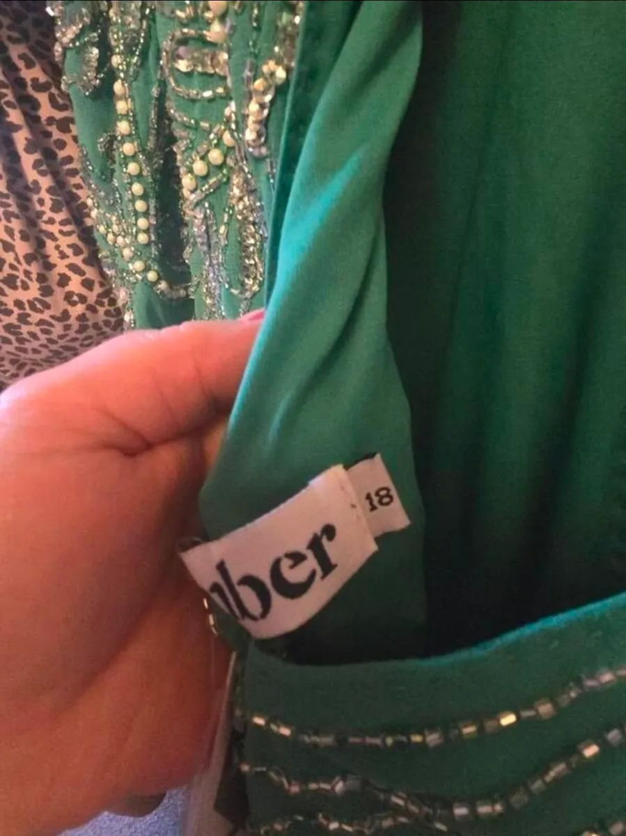 Beautiful green Amber embellished dress (18)  BNWT - Image 4