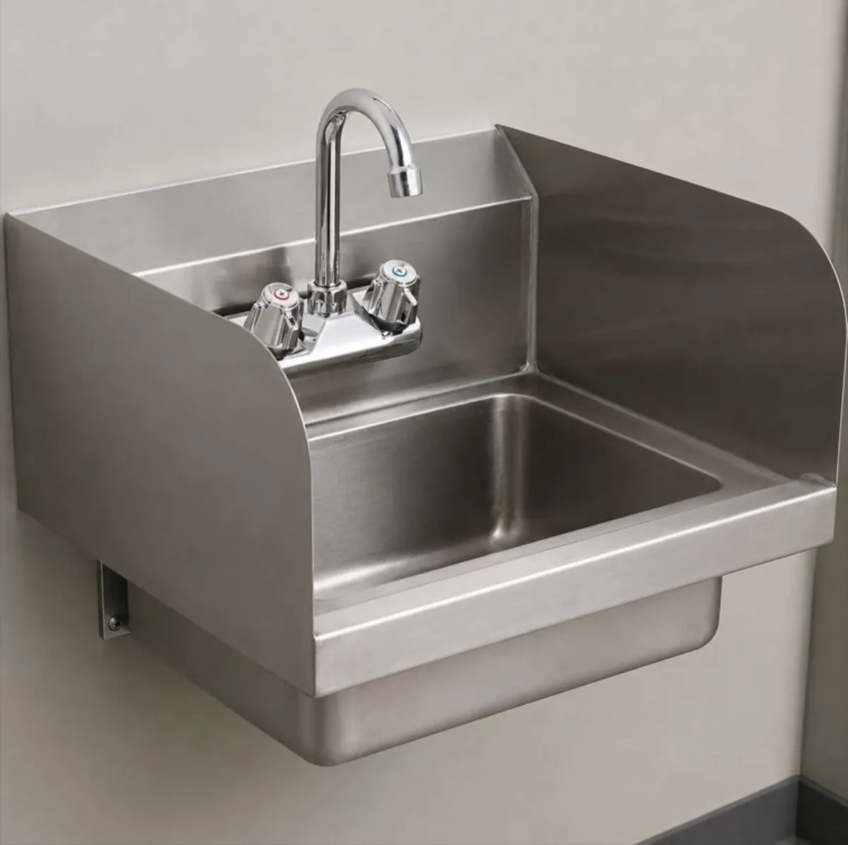 17 x 12.8in Stainless Steel Hand Sink - Wall Mount - Image 1