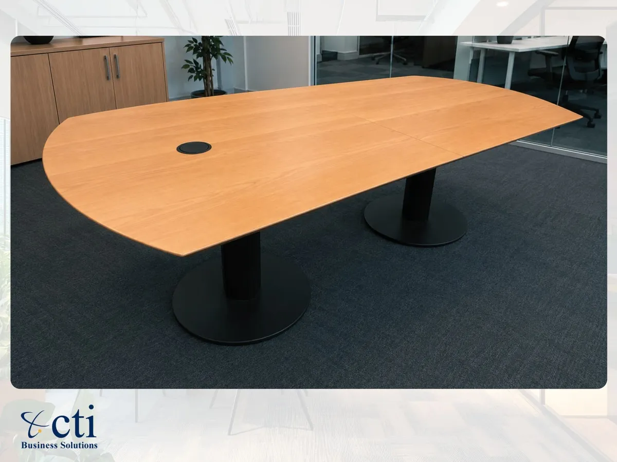 2.4M Cherry Meeting Table With 50mm Top - Grade A - Image 1