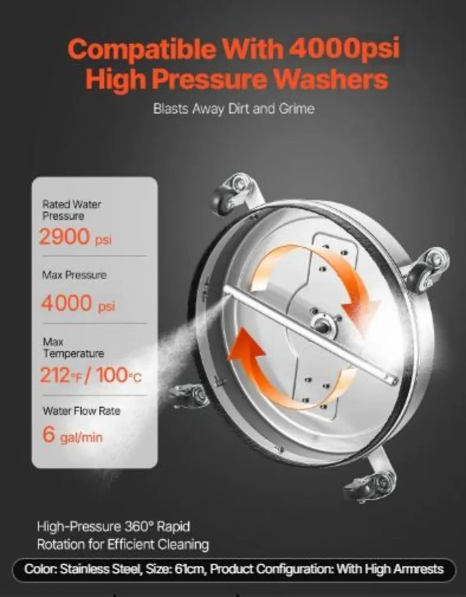 24" Pressure Washer Surface Cleaner - Image 4