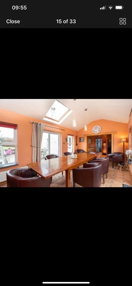 Antique Table and Bucket Chairs - Image 2