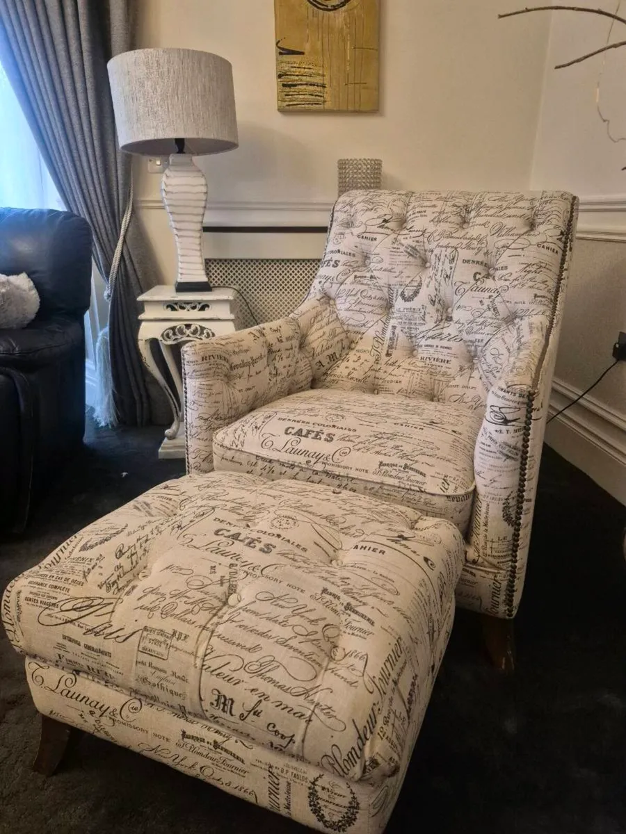 Arm chair and foot stool - Image 1