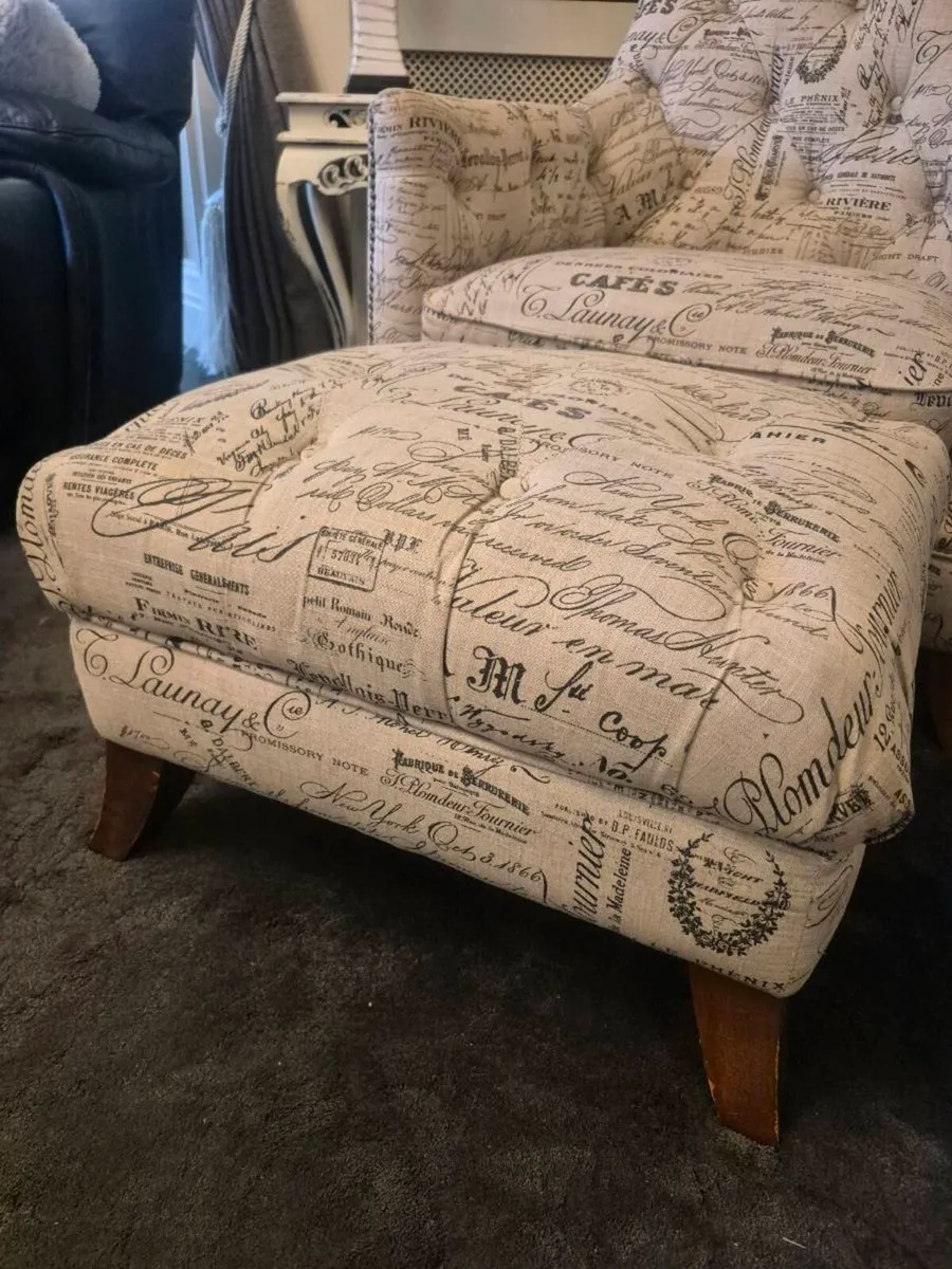Arm chair and foot stool - Image 3