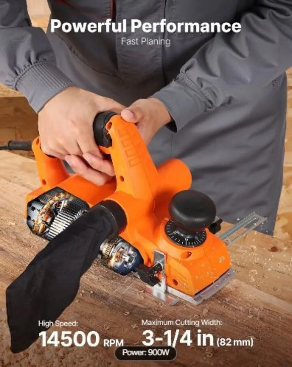 Electric Hand Planer, 82 mm Cut Width, 900W - Image 1
