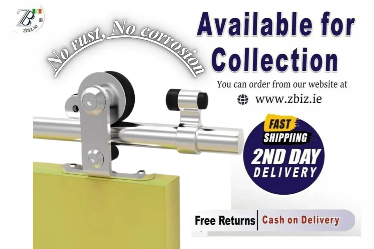 152cm/5ft Barn Door Hardware Sliding Rail Kit - Image 1