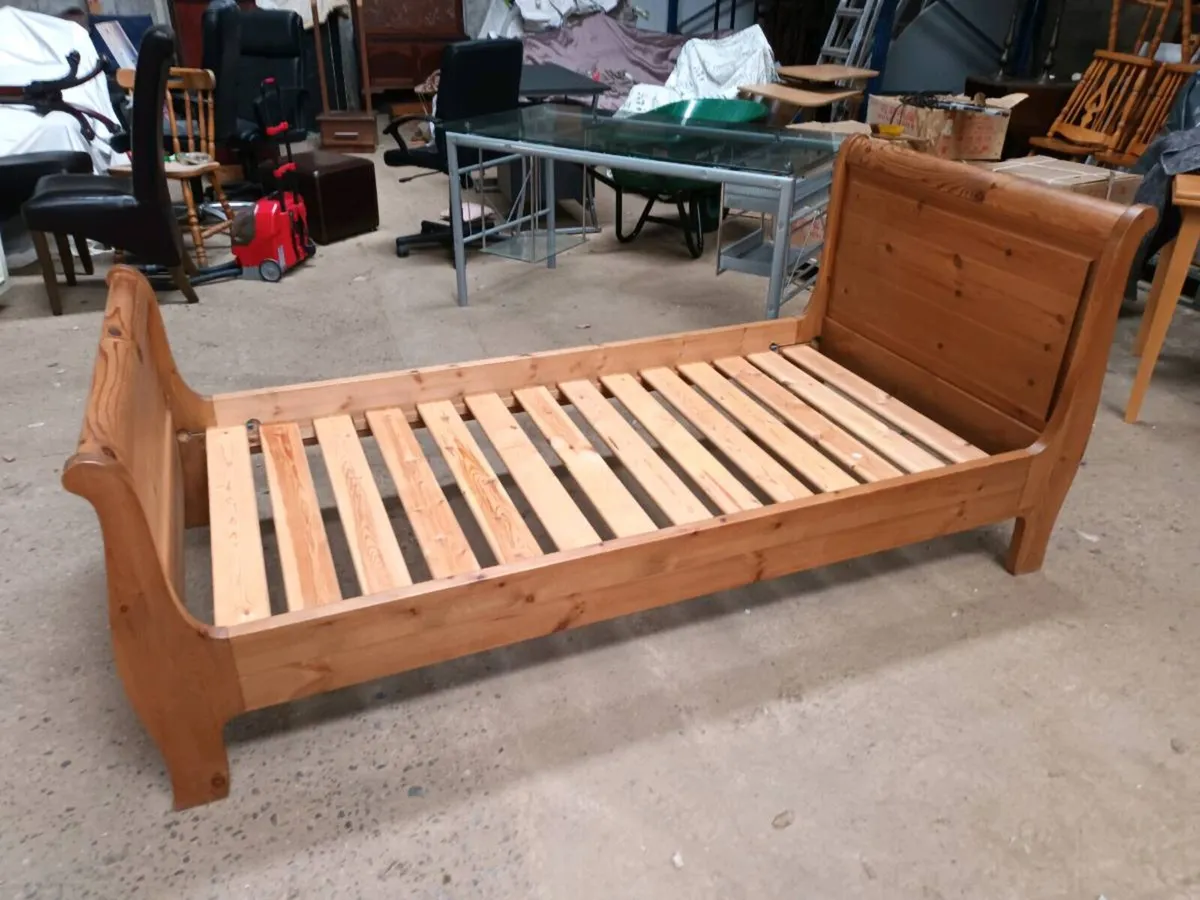 Pine Sleigh Bed - Image 1