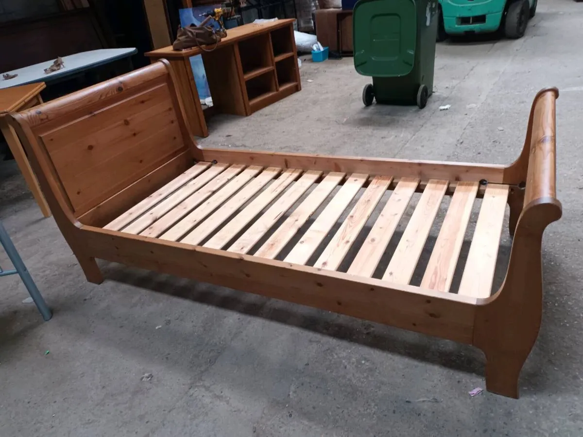 Pine Sleigh Bed - Image 2