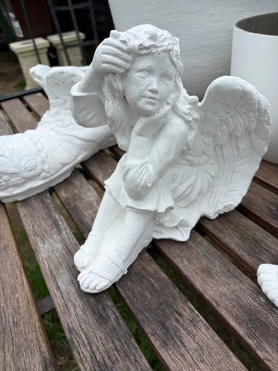 3 concrete garden statues (angel) NEW - Image 3