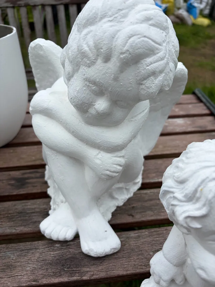 3 concrete garden statues (angel) NEW - Image 4