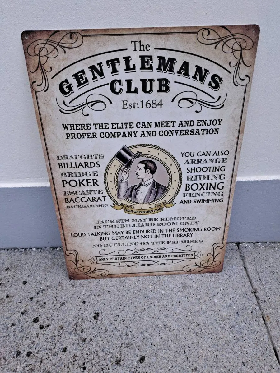 Large  gentleman's club metal sign - Image 1