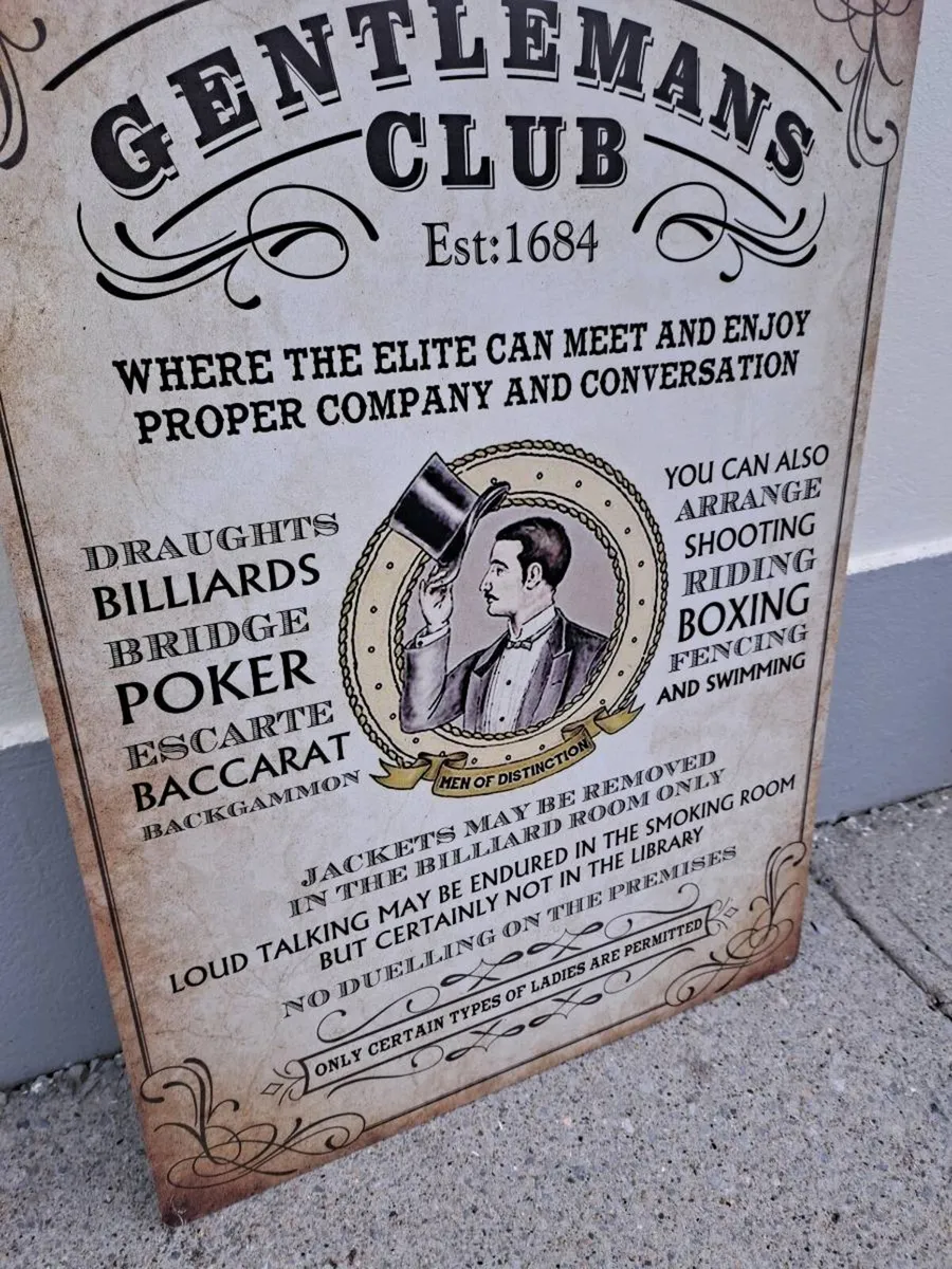Large  gentleman's club metal sign - Image 2