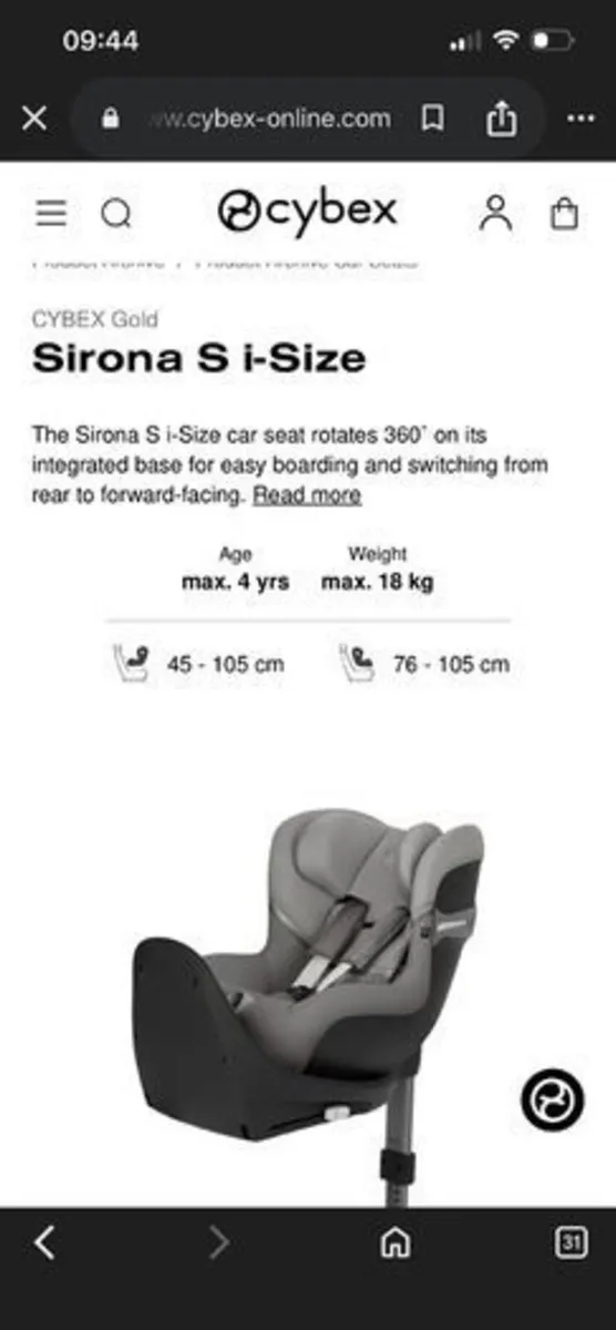 Cybex Sirona S I-size 360 rotating car seat - Image 4