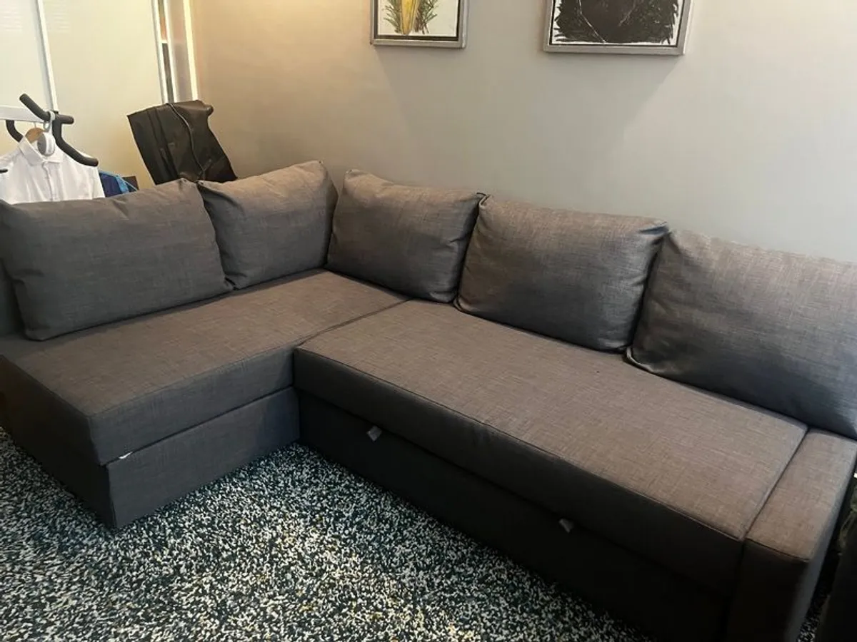 Grey Corner Sofa Bed with Storage - Excellent Condition - Image 1