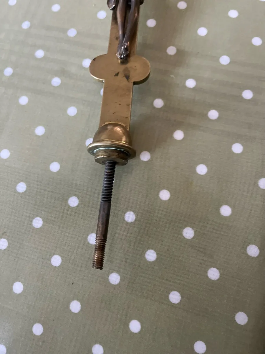 Antique Brass Crucifix - Image 3