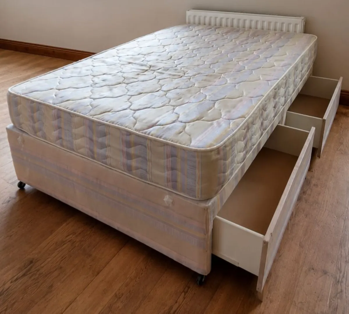 Double Bed Base with Drawers & Mattress