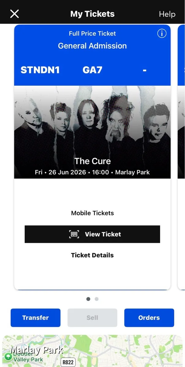 The Cure Marlay Park Tickets x 2