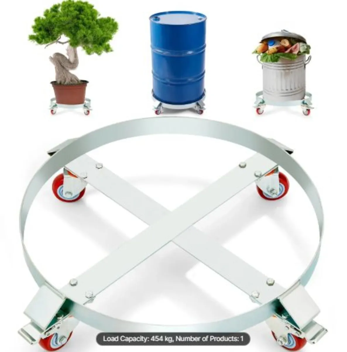 208.2 L Heavy Duty Drum Dolly, 453.6 kg Load - Image 1