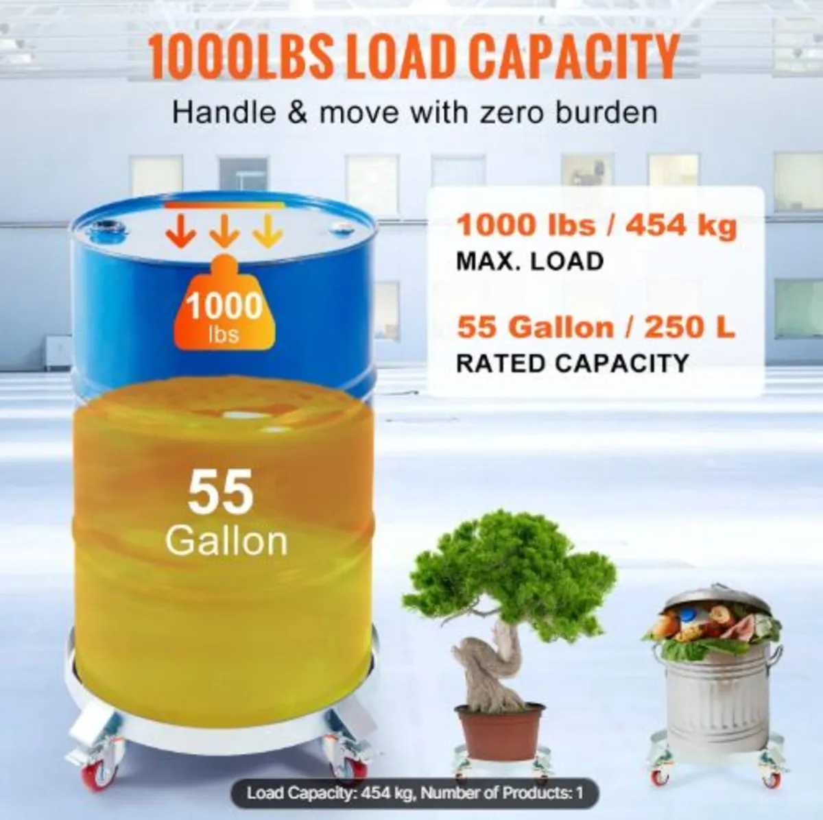 208.2 L Heavy Duty Drum Dolly, 453.6 kg Load - Image 4