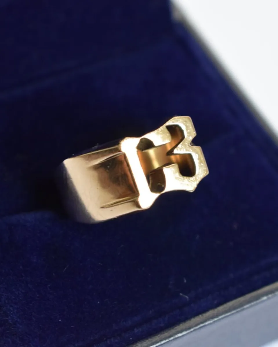 Solid 9ct Gold ‘Lucky 13’ Ring – 13 Grams - Image 3
