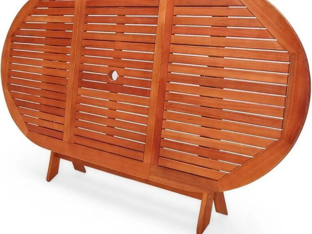 Large Foldable Wooden Garden Table 160cm - Image 4