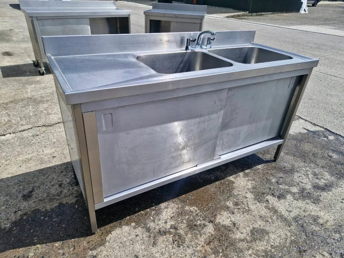 Stainless steel Tables and Double Sink - Image 1