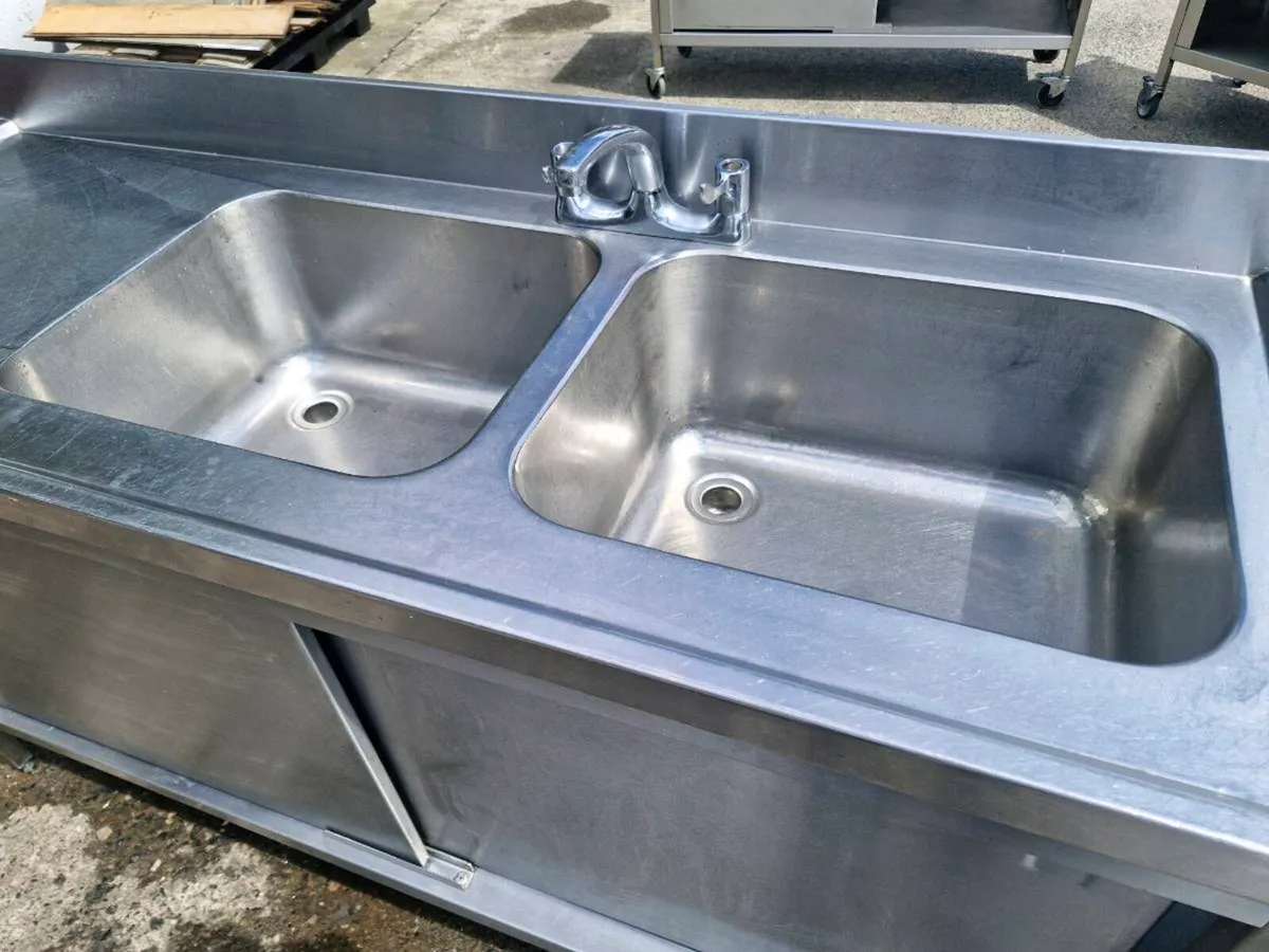 Stainless steel Tables and Double Sink - Image 2