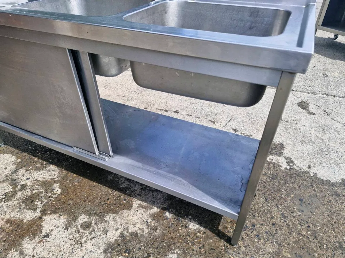 Stainless steel Tables and Double Sink - Image 3