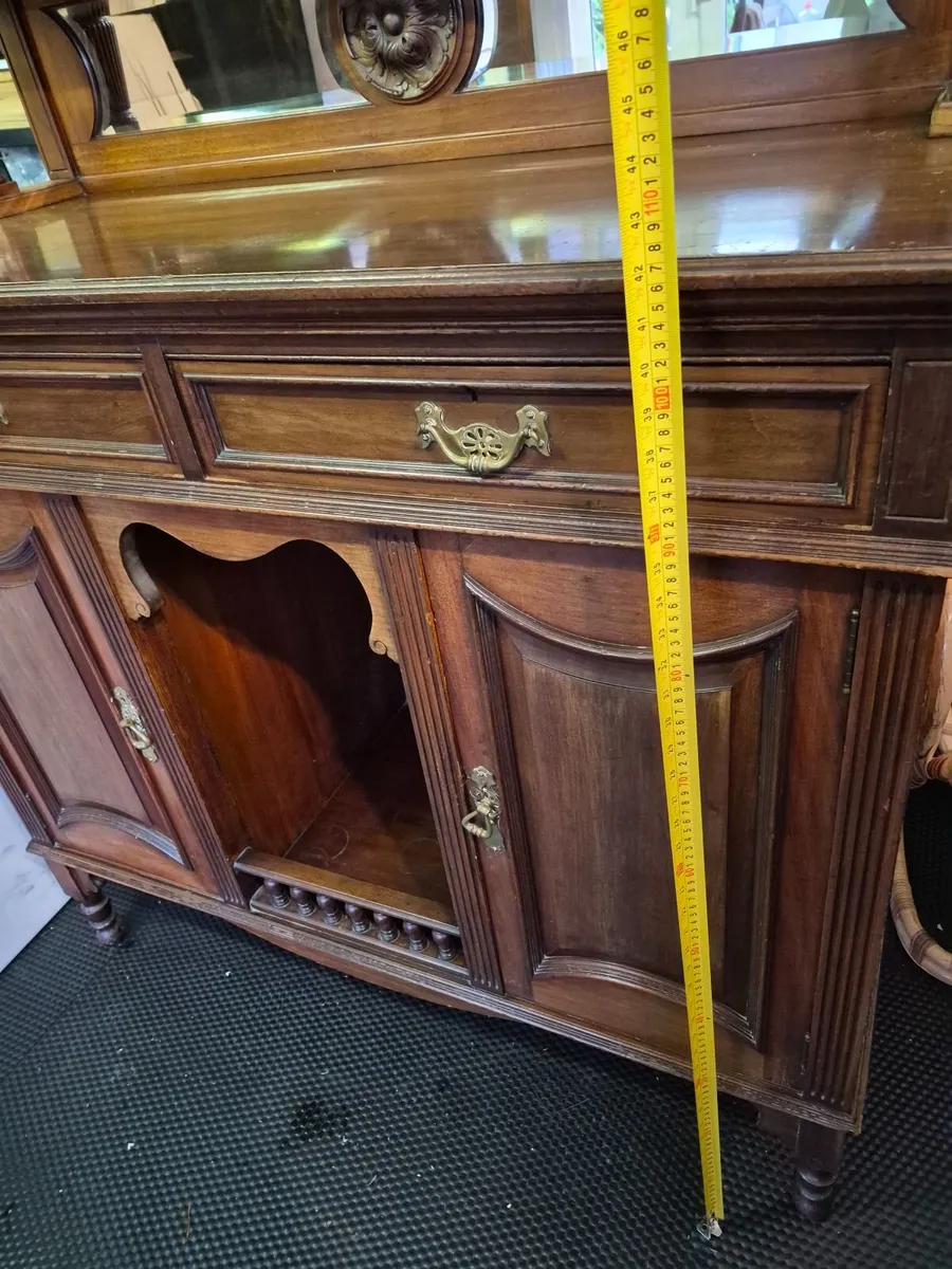 Antique Sideboard Base Walnut Dresser Base - Image 3