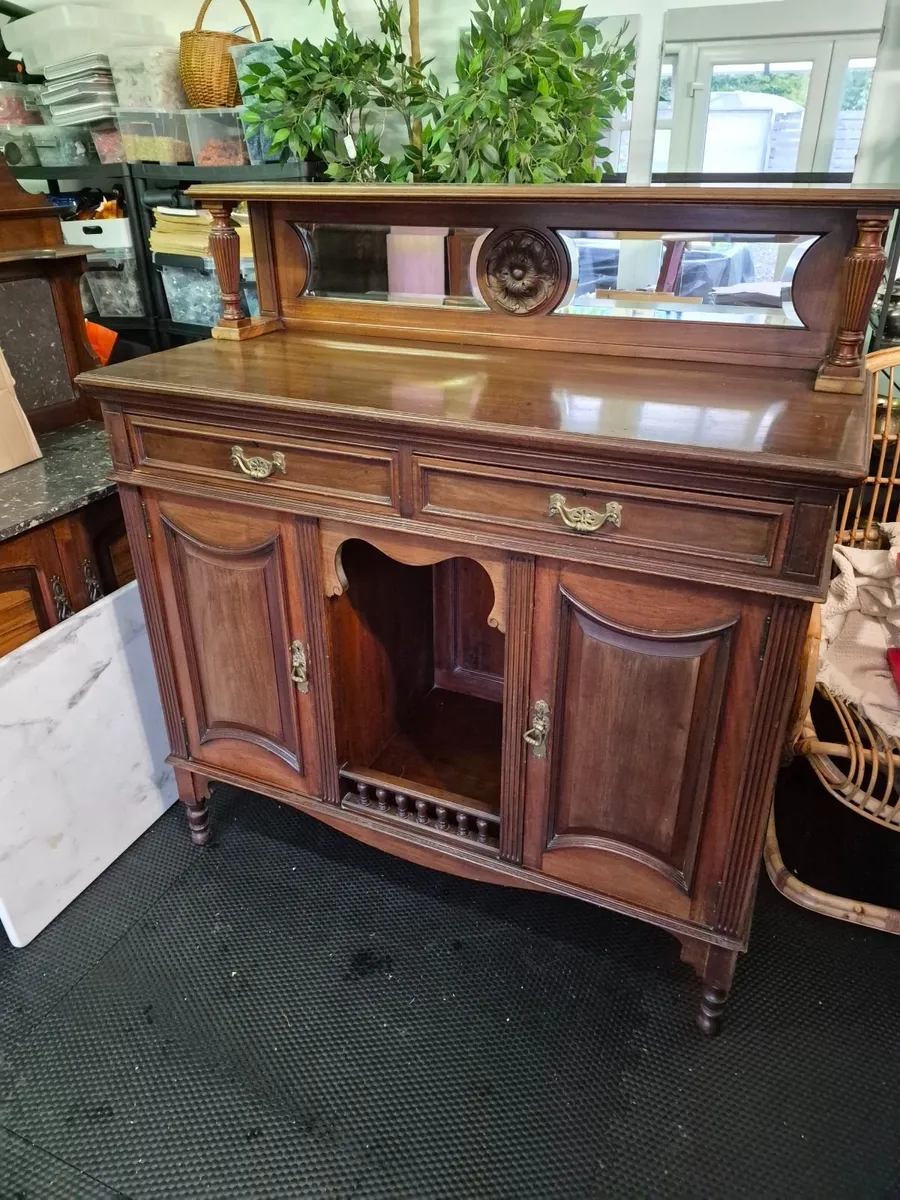 Antique Sideboard Base Walnut Dresser Base - Image 1
