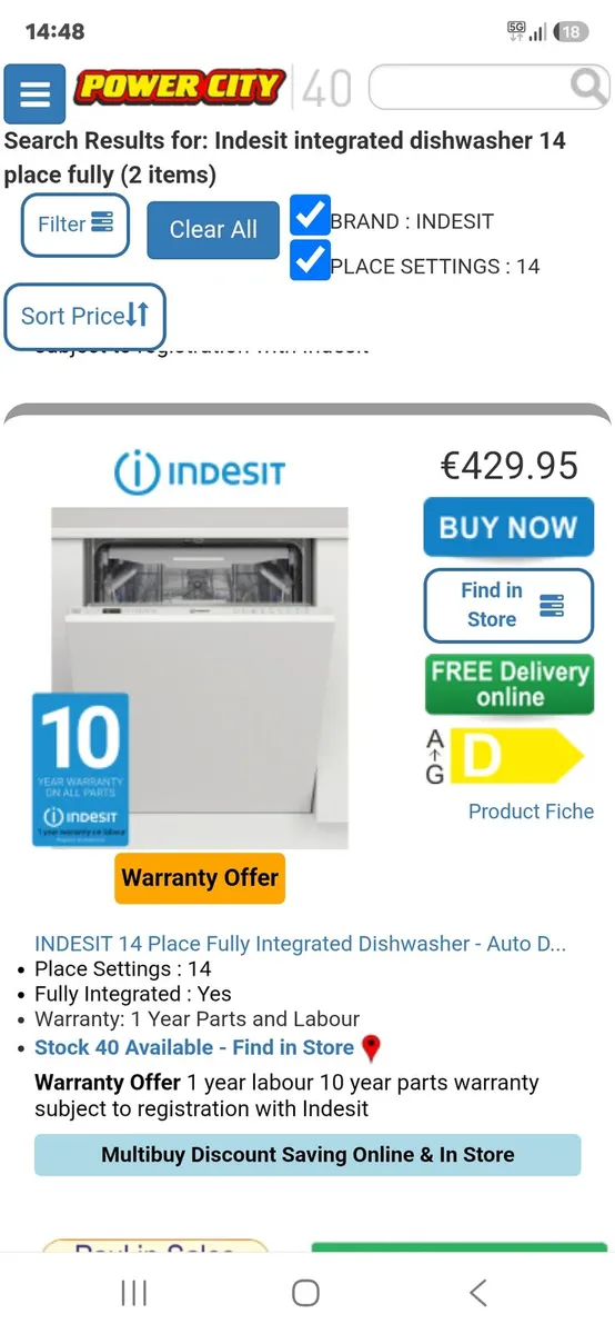 Indesit Intergrated dishwasher 131Fe - Image 2
