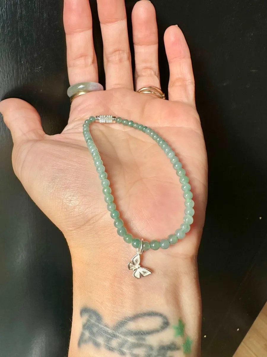 Grade A Guatemala Jadeite Jade Bracelet mixed Silv - Image 3