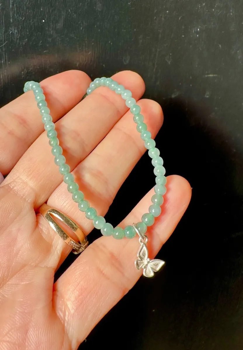 Grade A Guatemala Jadeite Jade Bracelet mixed Silv - Image 1