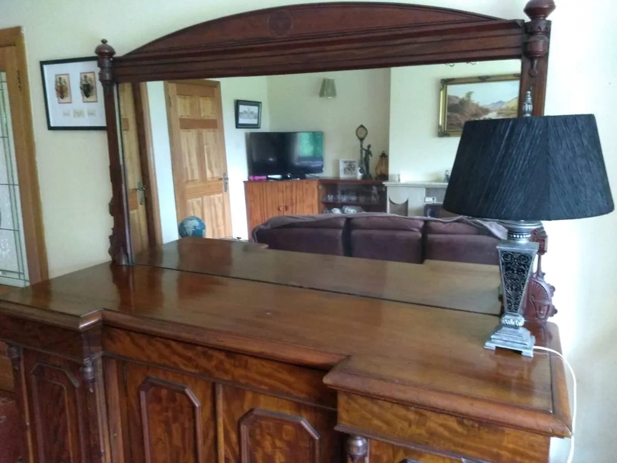 Large antique sideboard with mirror - Image 3