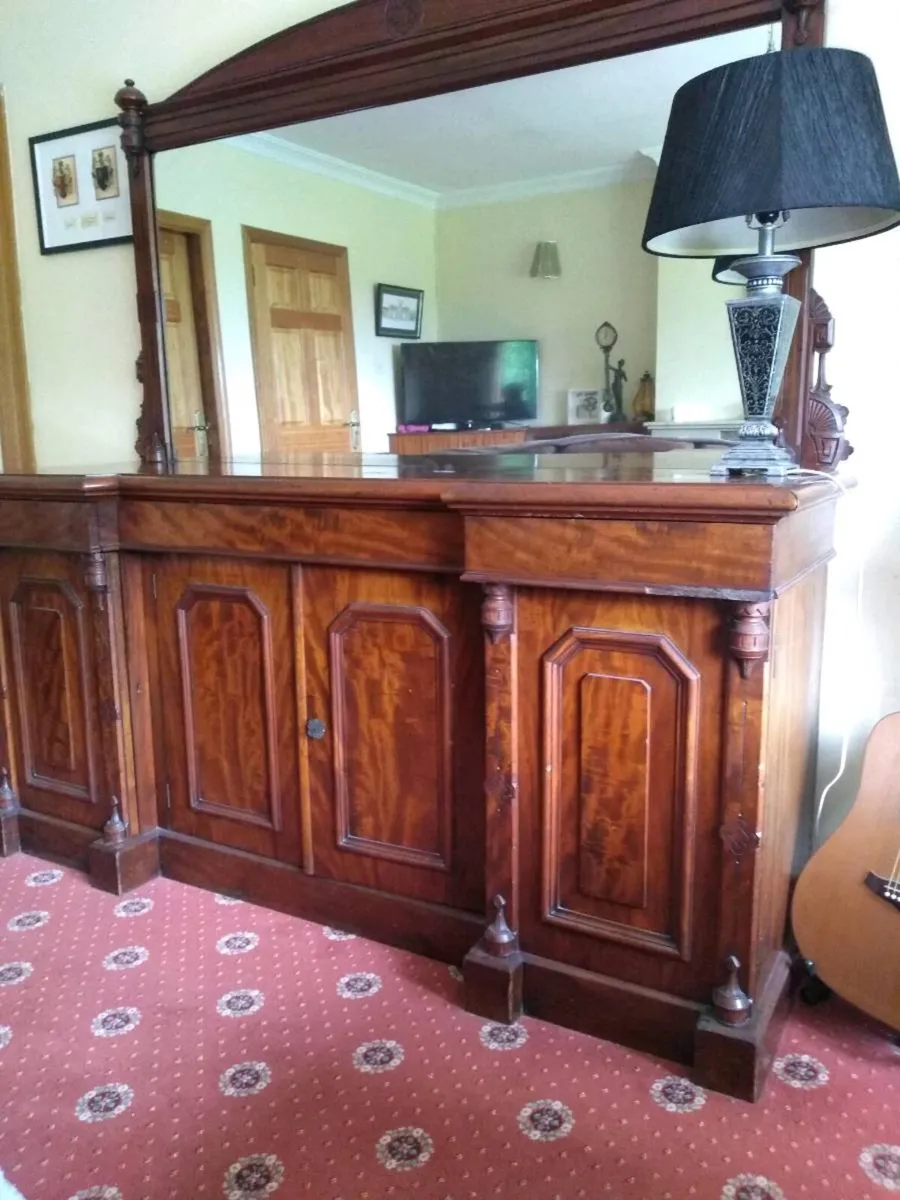 Large antique sideboard with mirror - Image 1