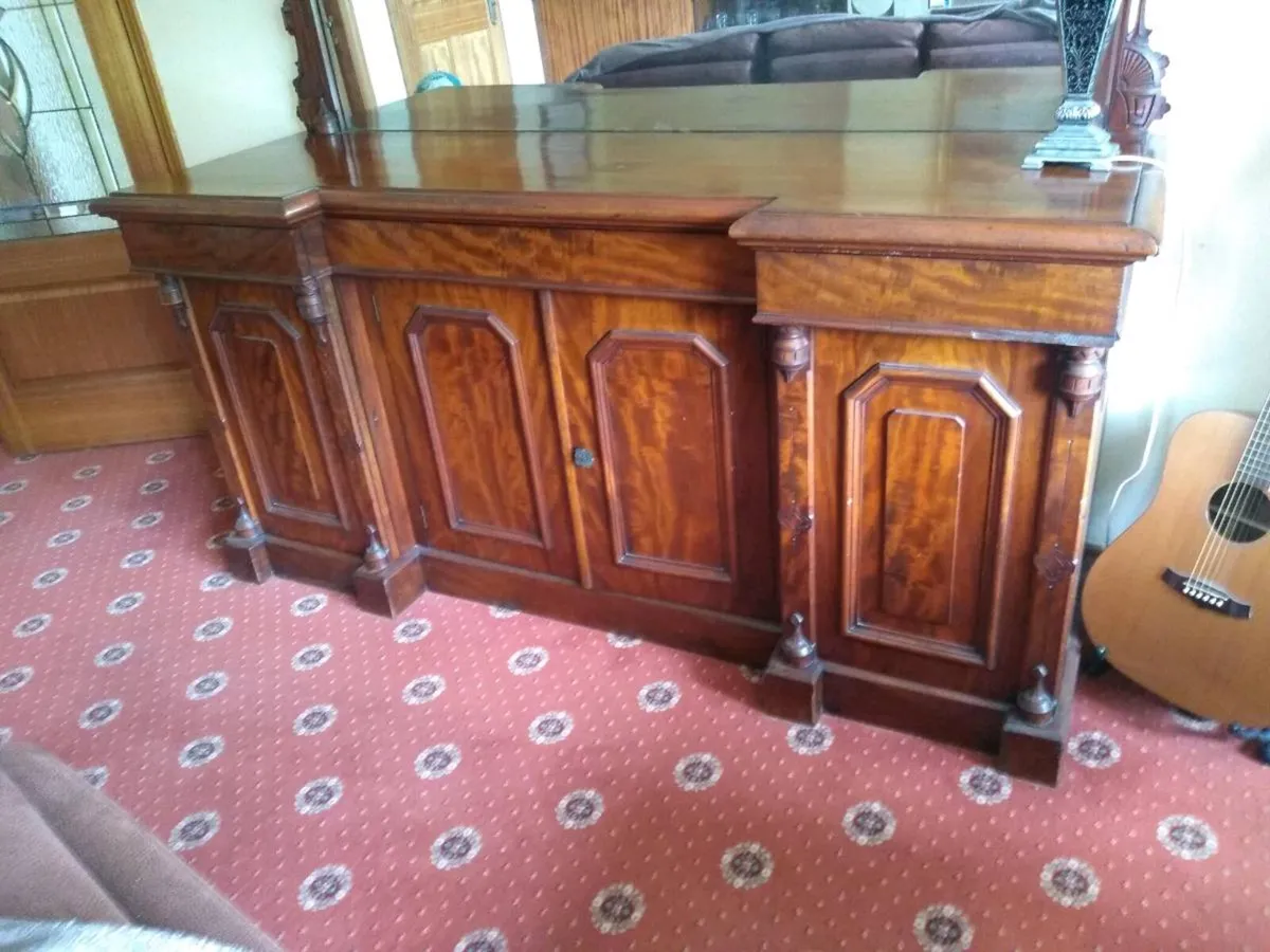 Large antique sideboard with mirror - Image 2