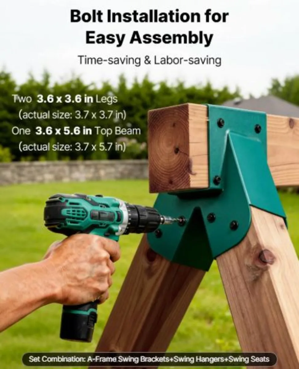 Swing Set Brackets,Heavy-Duty A-frame Set Hardware - Image 3