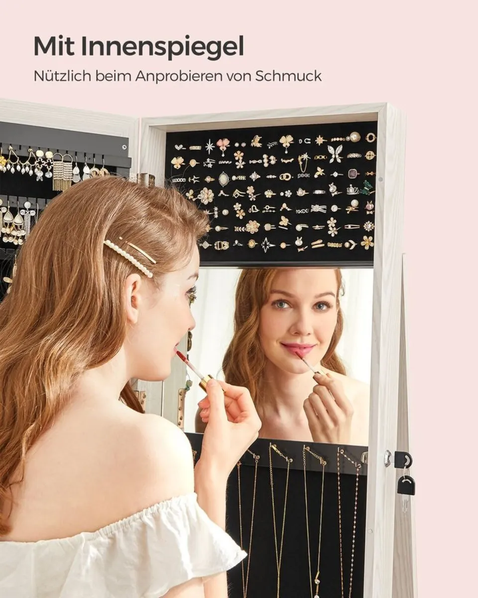 Rotating Jewellery Cabinet with Full Length Mirror - Image 4