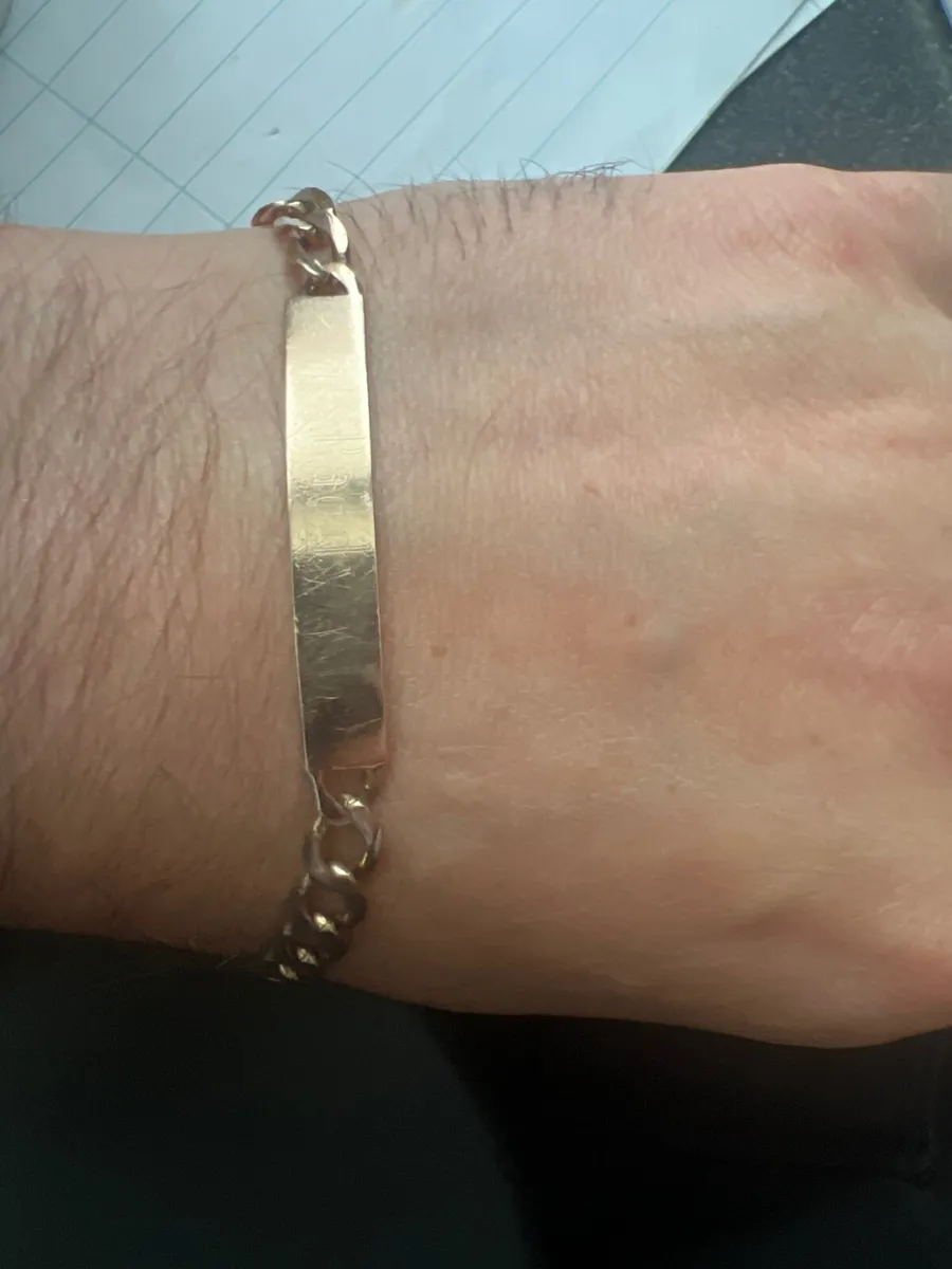Men’s 9ct Gold Identity Bracelet – 14g - Image 1