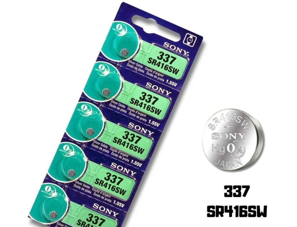 Sony 337 SR416SW Watch Batteries 1.55V 5 Pack - Image 1
