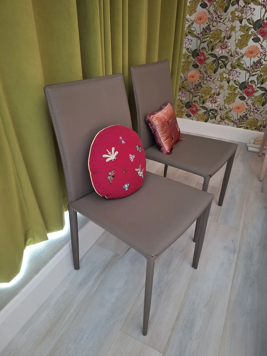 Chairs Leather x 2 Grey - Image 1