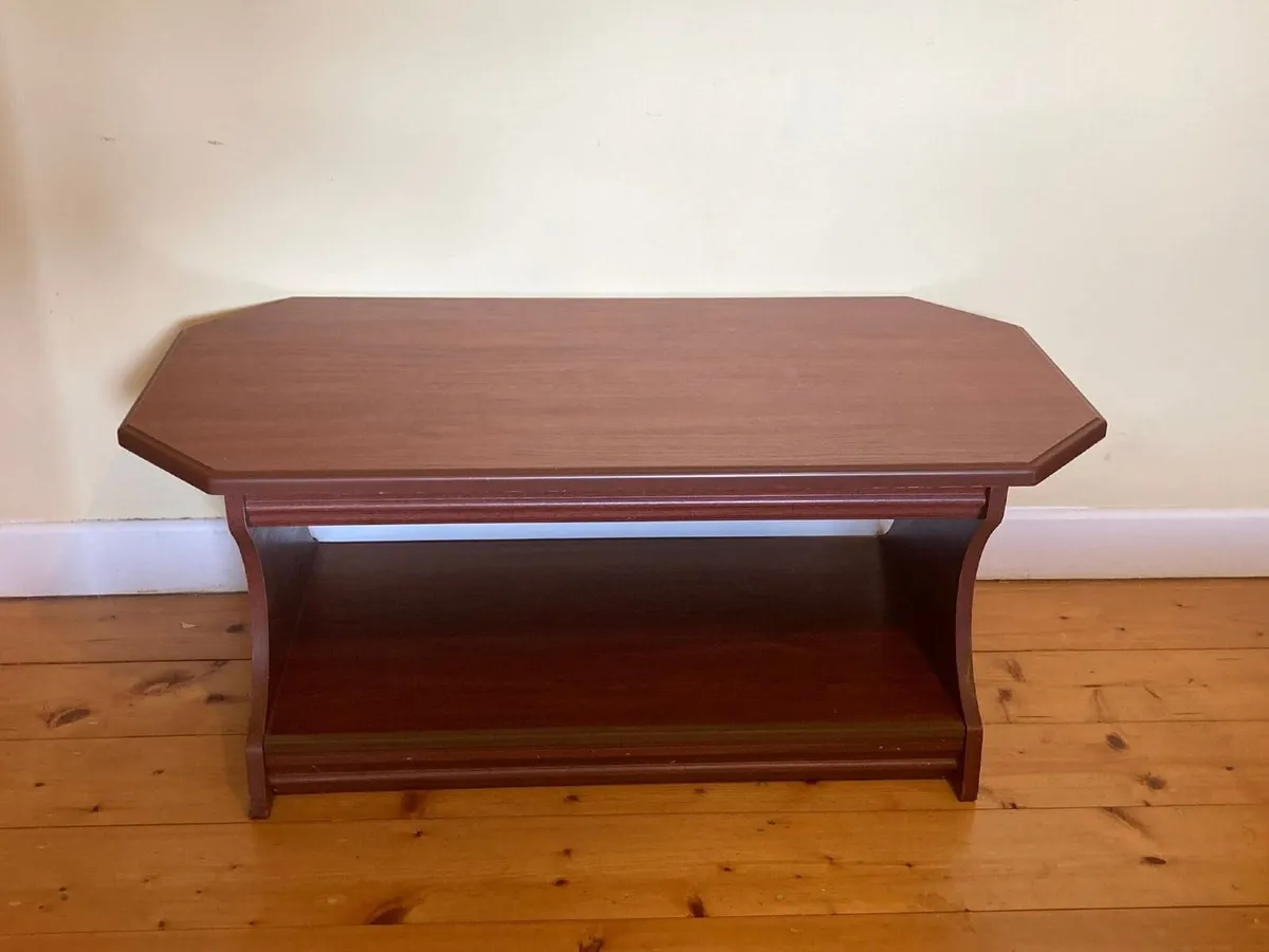 Stylish Coffee Table with Lower Storage Shelf - Image 1