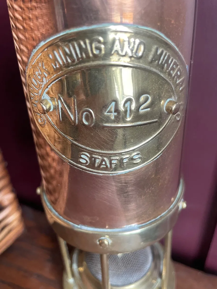 Vintage 1970’s Miners Lamp brass and copper - Image 2