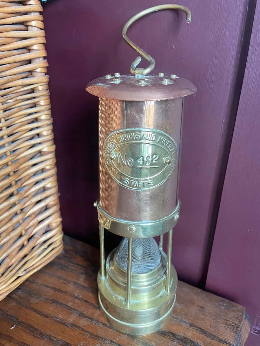 Vintage 1970’s Miners Lamp brass and copper - Image 1