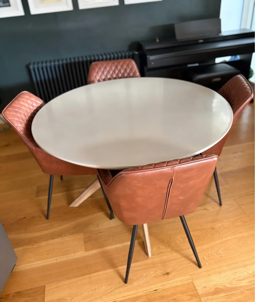 Dining chairs leather upholstered - Image 1