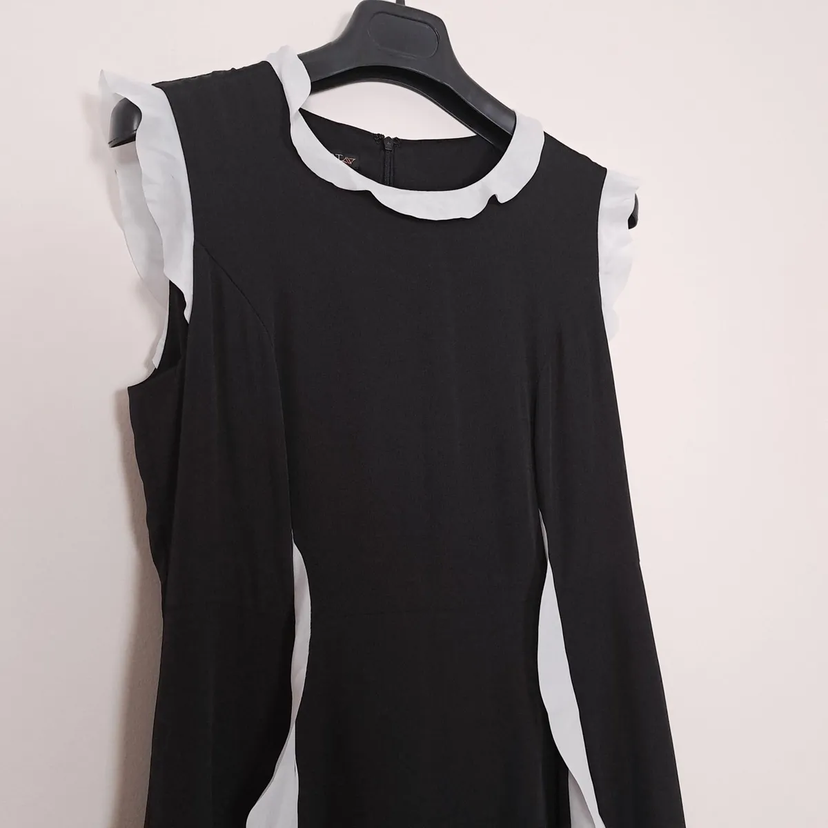 Apart Black White Ruffle Trim Midi Dress 12UK/40EU - Image 4