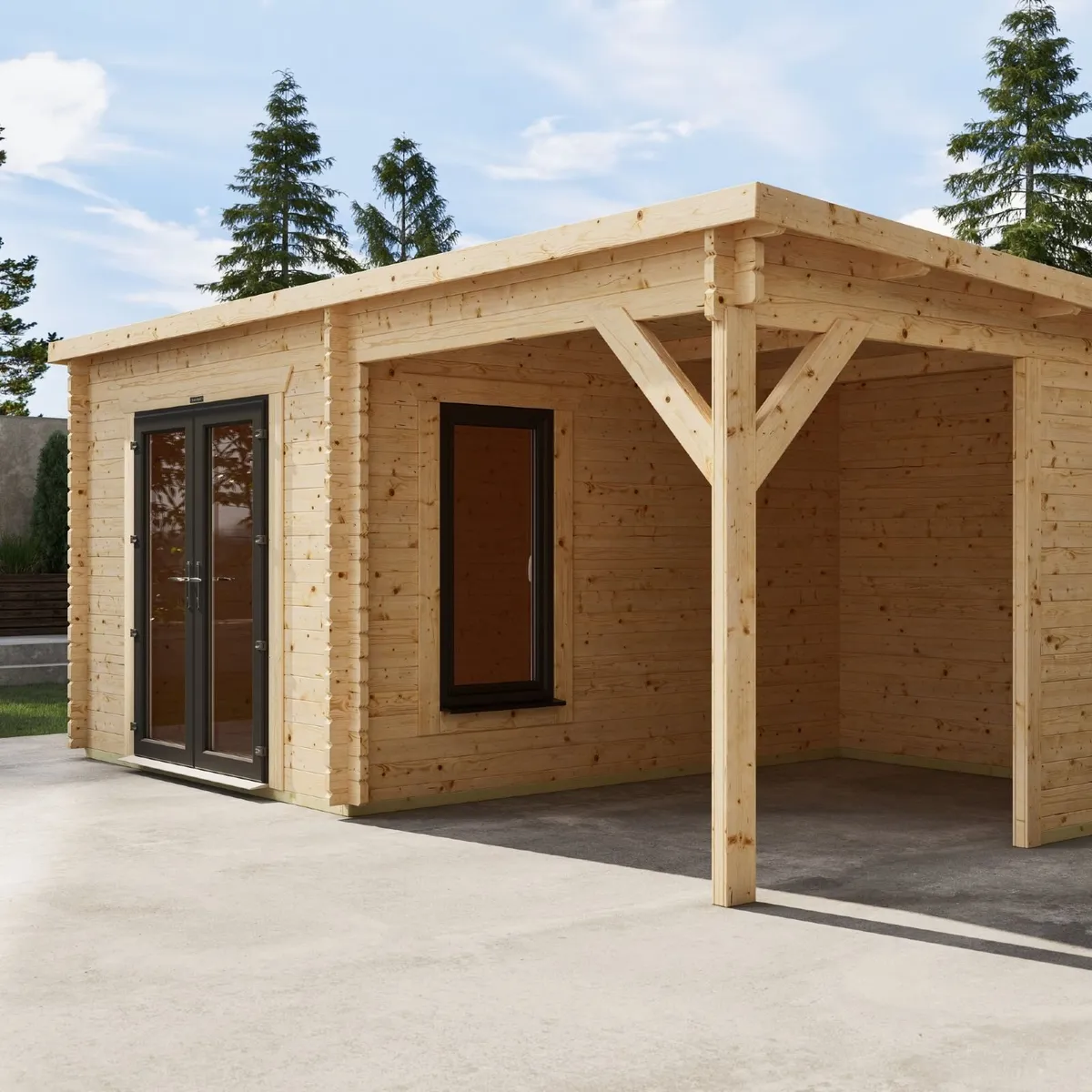🪵 20×18 Canopy Log Cabin 44mm - Image 2